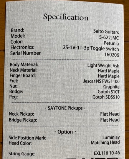 saito guitars / saito guitars S-622JMC