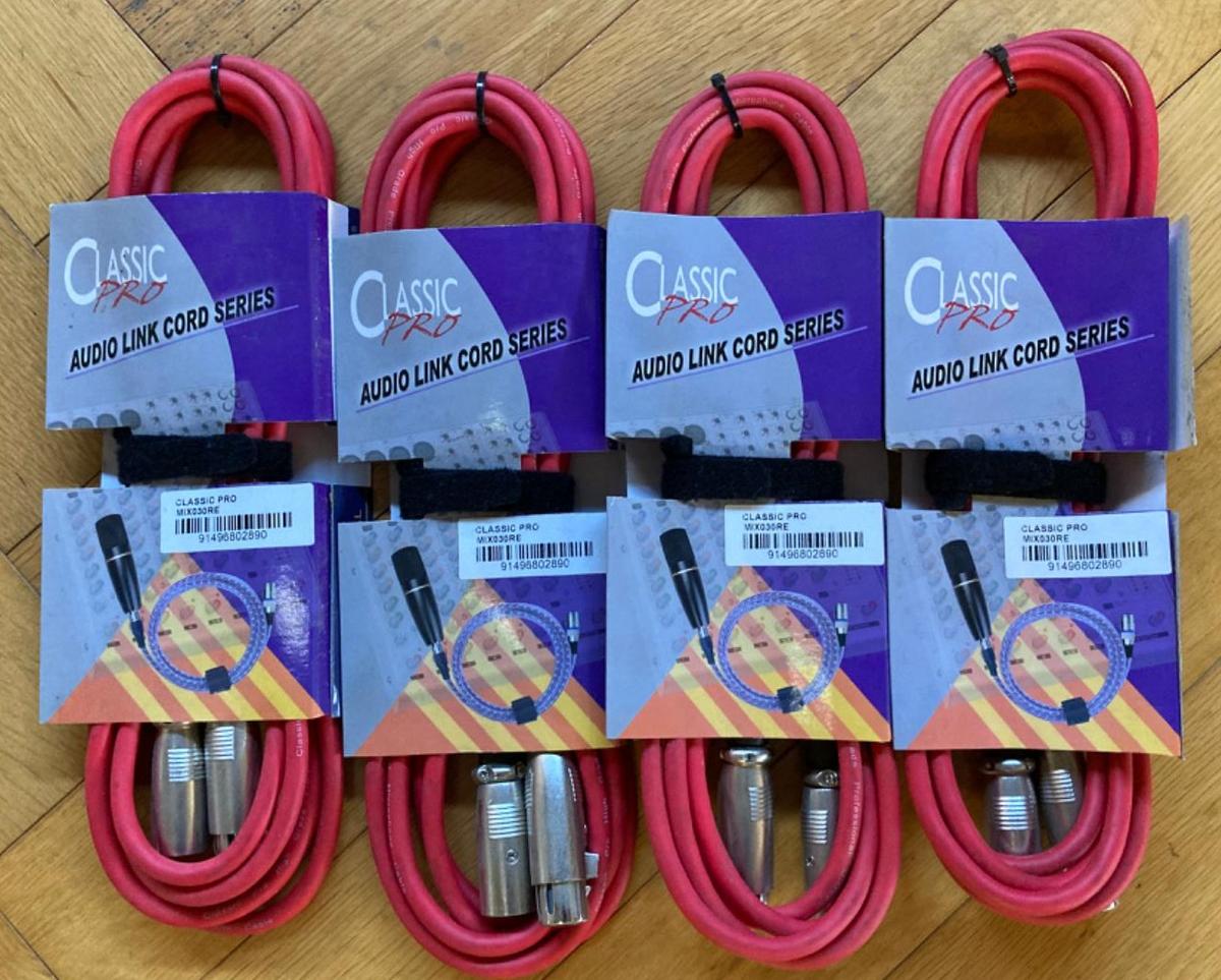 CLASSIC PRO (クラシックプロ) / MIX030 Red マイクケーブル 3m XLRキャノン 4本 S0298