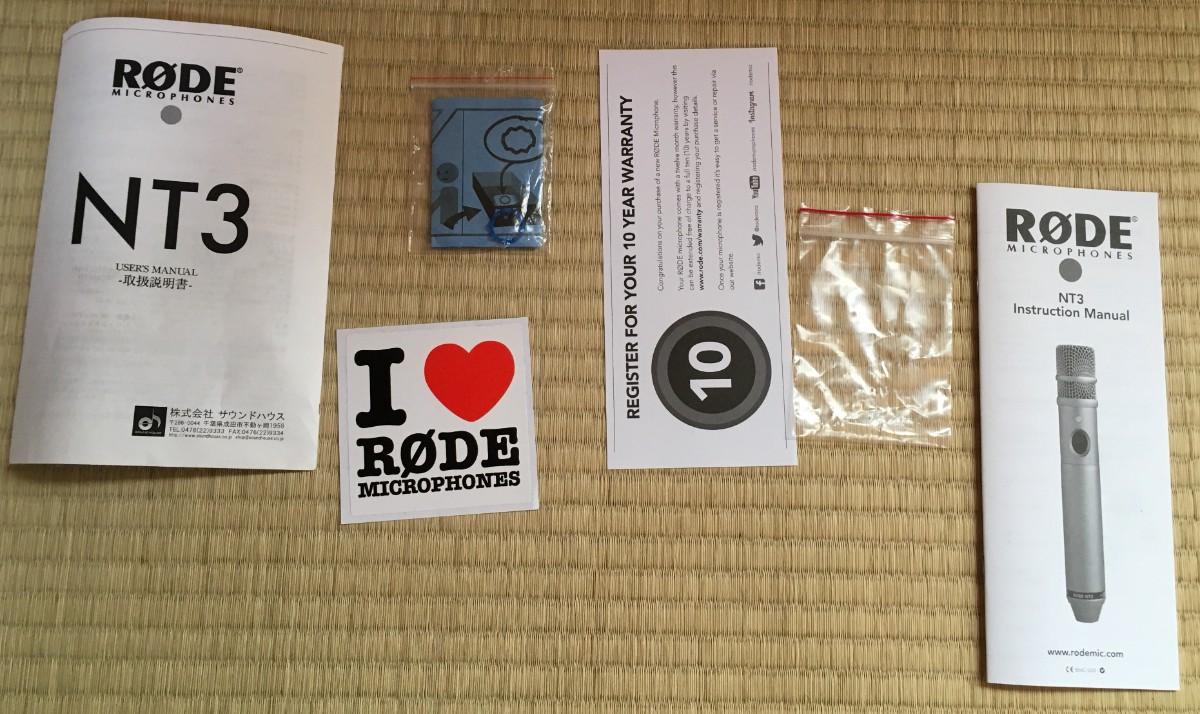 RODE (ロード) / RODE ( ロード ) NT3 バッテリー駆動対応コンデンサーマイク 動作確認済