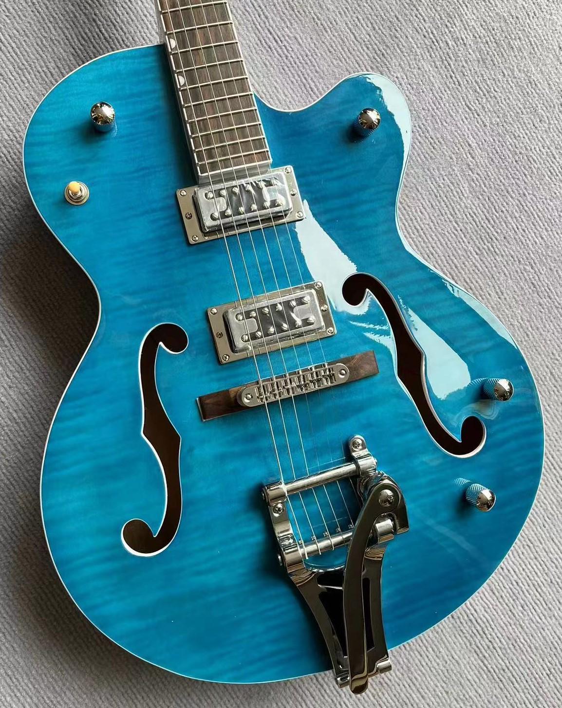 フルアコアーチトップボディ ブルー虎目 Showman Bluestar｜SOUNDMART