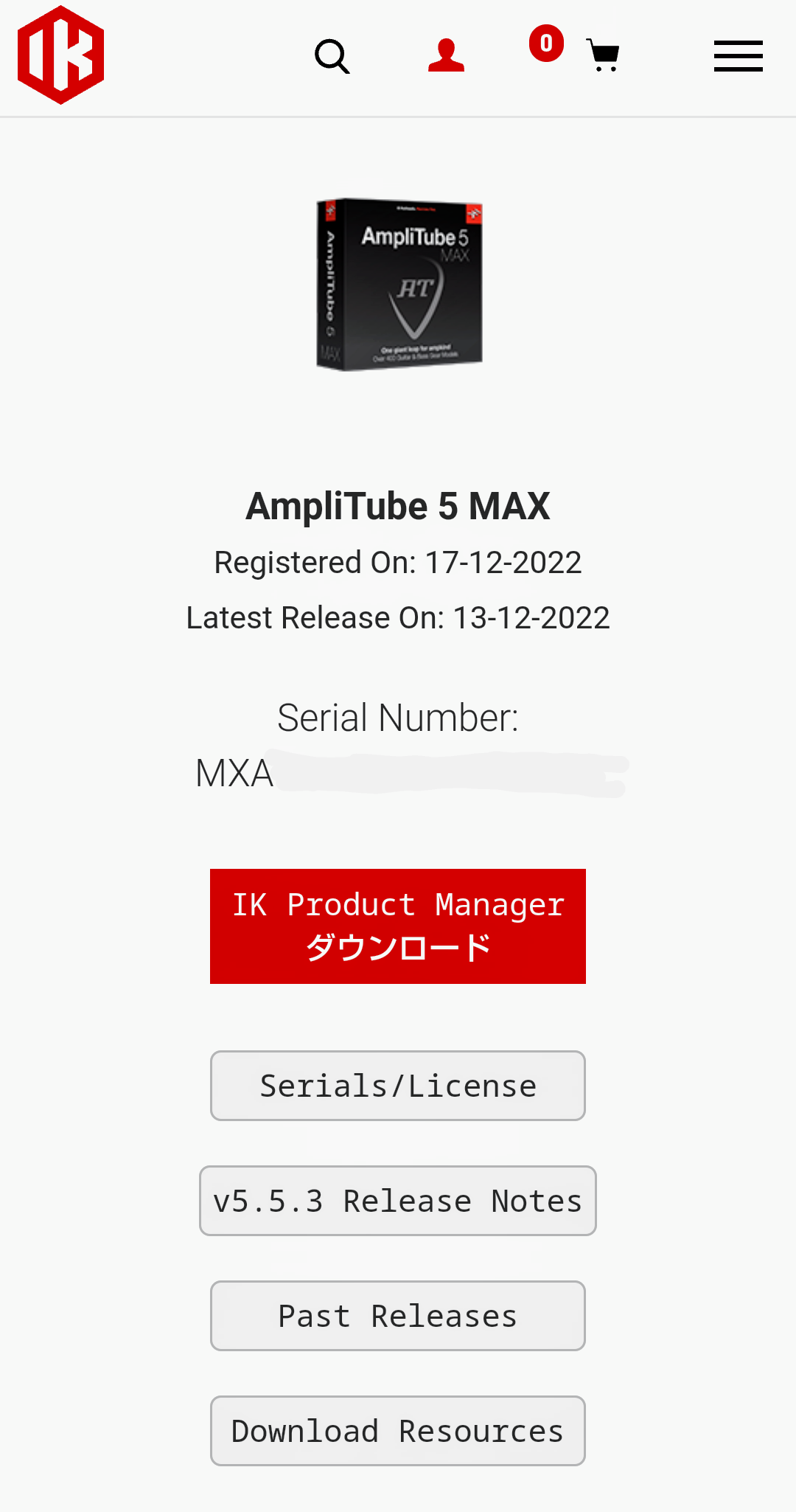 IK MULTIMEDIA (アイケーマルチメディア) / amplitube 5 MAX 正規品 アカウント譲渡 アンプシミュレーター