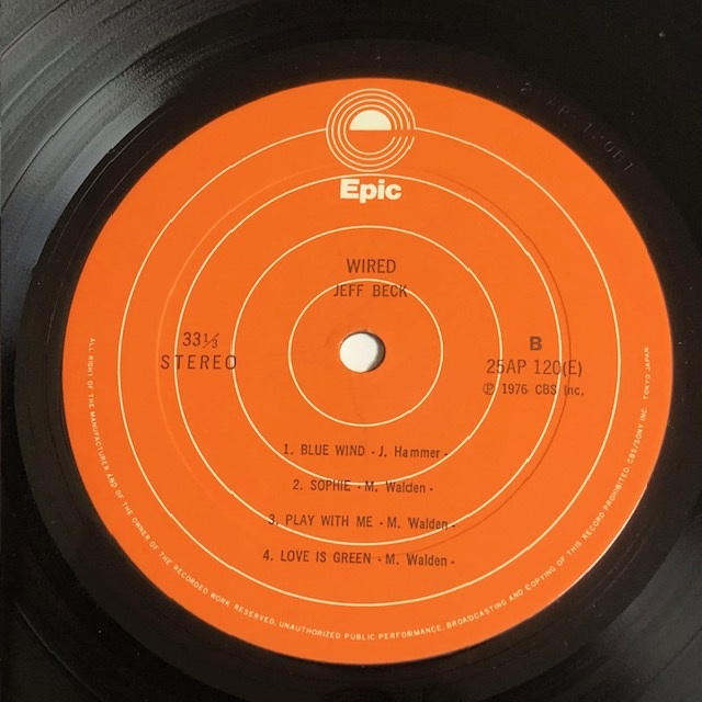 JEFF BECK / LP - 帯付「WIRED」1976初回プレス(ステッカー付Ver.)25AP120 Iron On(中古)