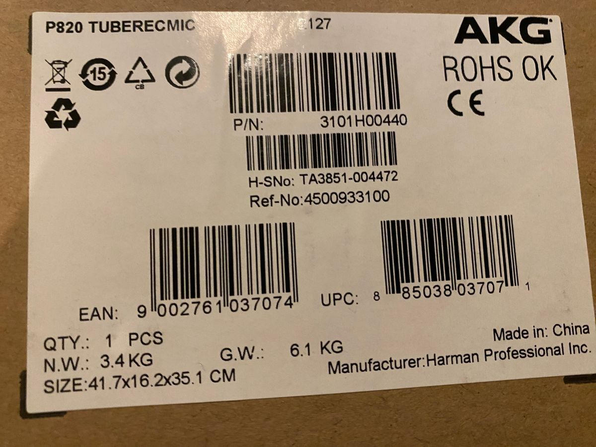 AKG (アーカーゲー) / 【新品未開封】P820 TUBE 真空管コンデンサーマイク