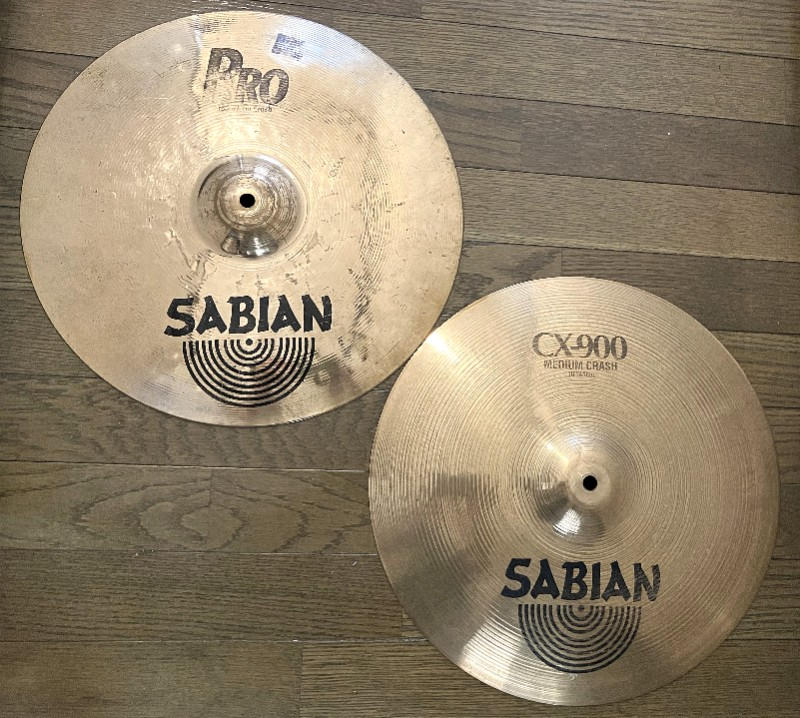 SABIAN (セイビアン) / CRASHシンバル2枚① CX-900ミディアムクラッシュ16”②PRO クラッシュ16" 計2枚