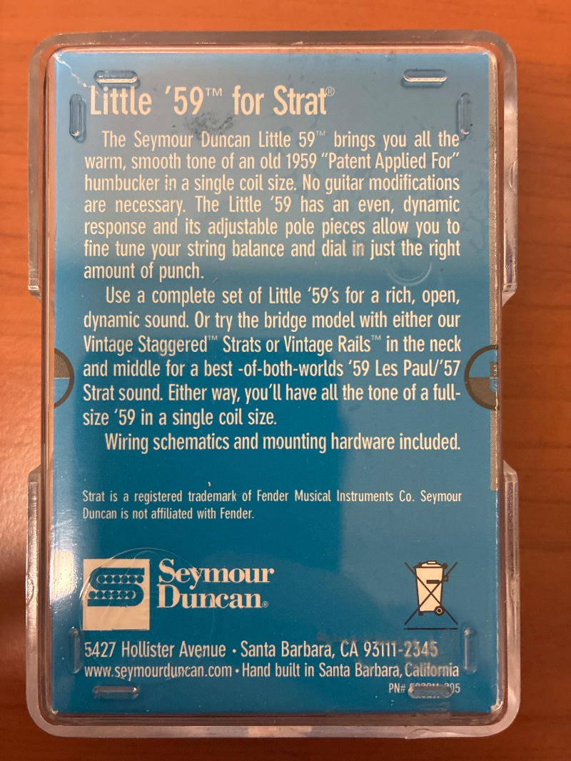SEYMOUR DUNCAN (セイモアダンカン) / SL59-1n LITTLE '59 STRAT NECK Black ギターピックアップ E0048