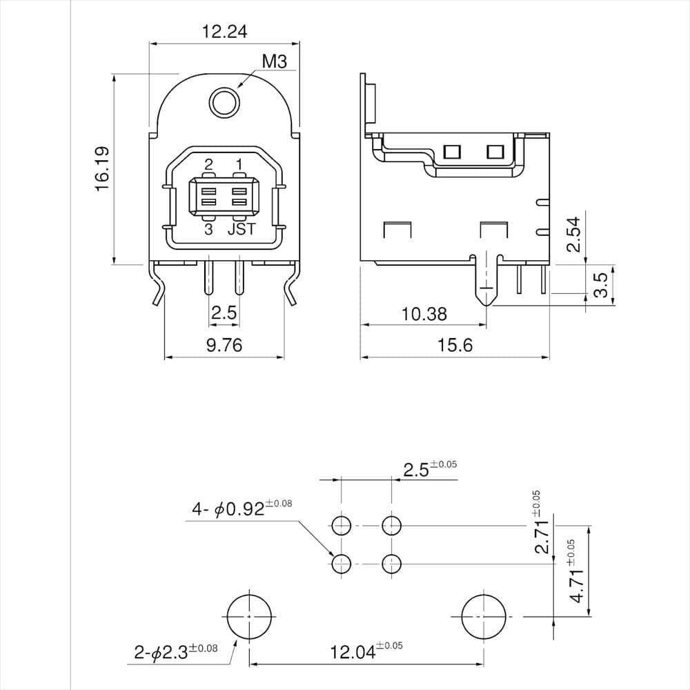 ノーブランド / 修理用 pioneer USB-B タイプ コネクタ ソケット DDJ CDJ DJM XDJ 等 USB B