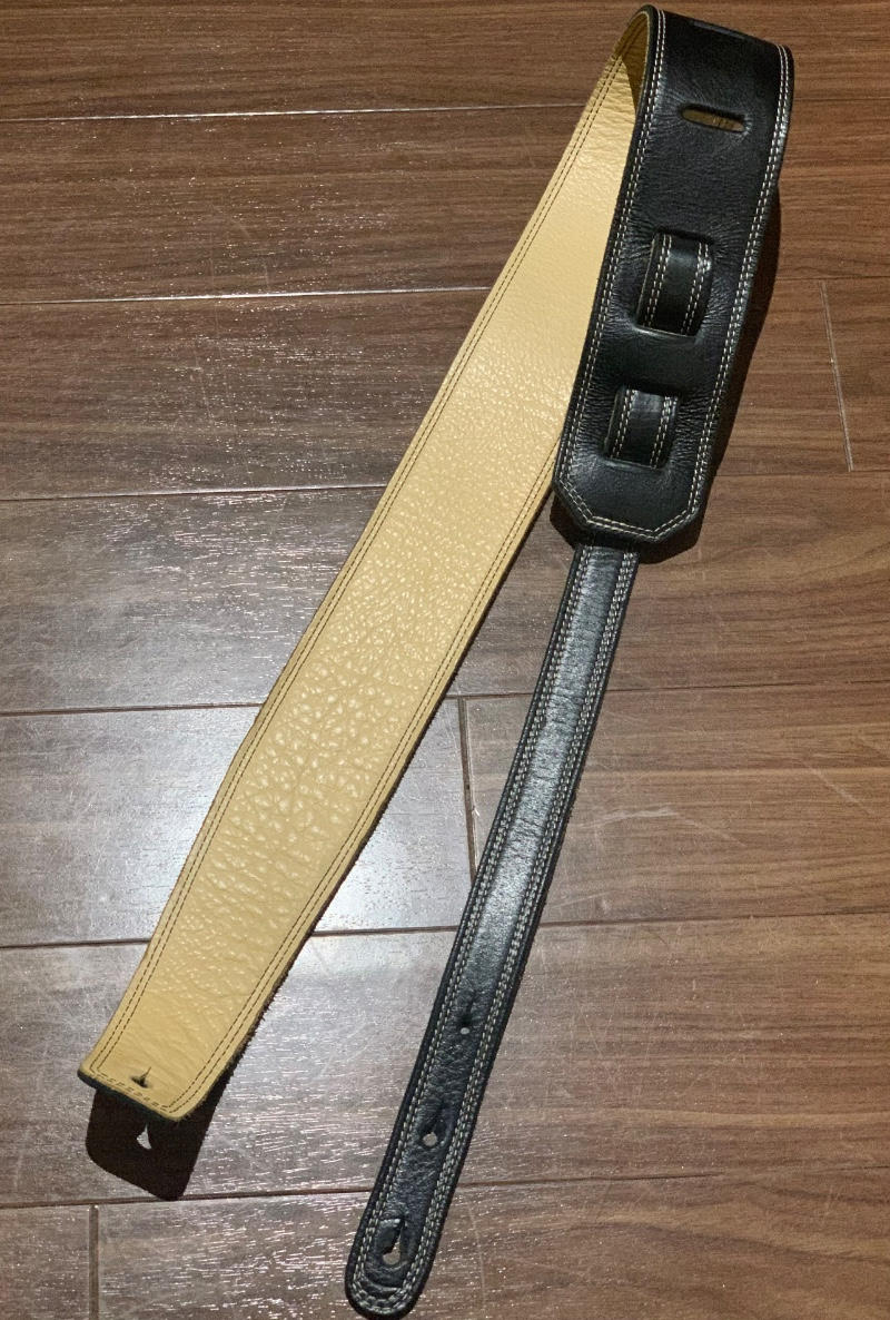 MOODY STRAPS (ムーディーストラップ) / Leather&Leather 2.5" Standard Black/Cream