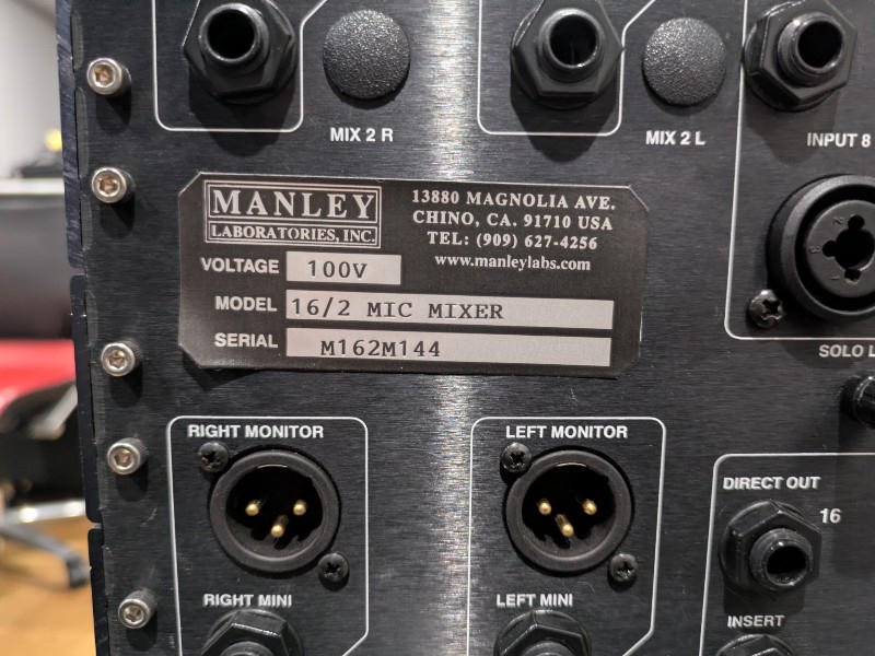 MANLEY (マンレイ) / 16x2 MIC MIXER