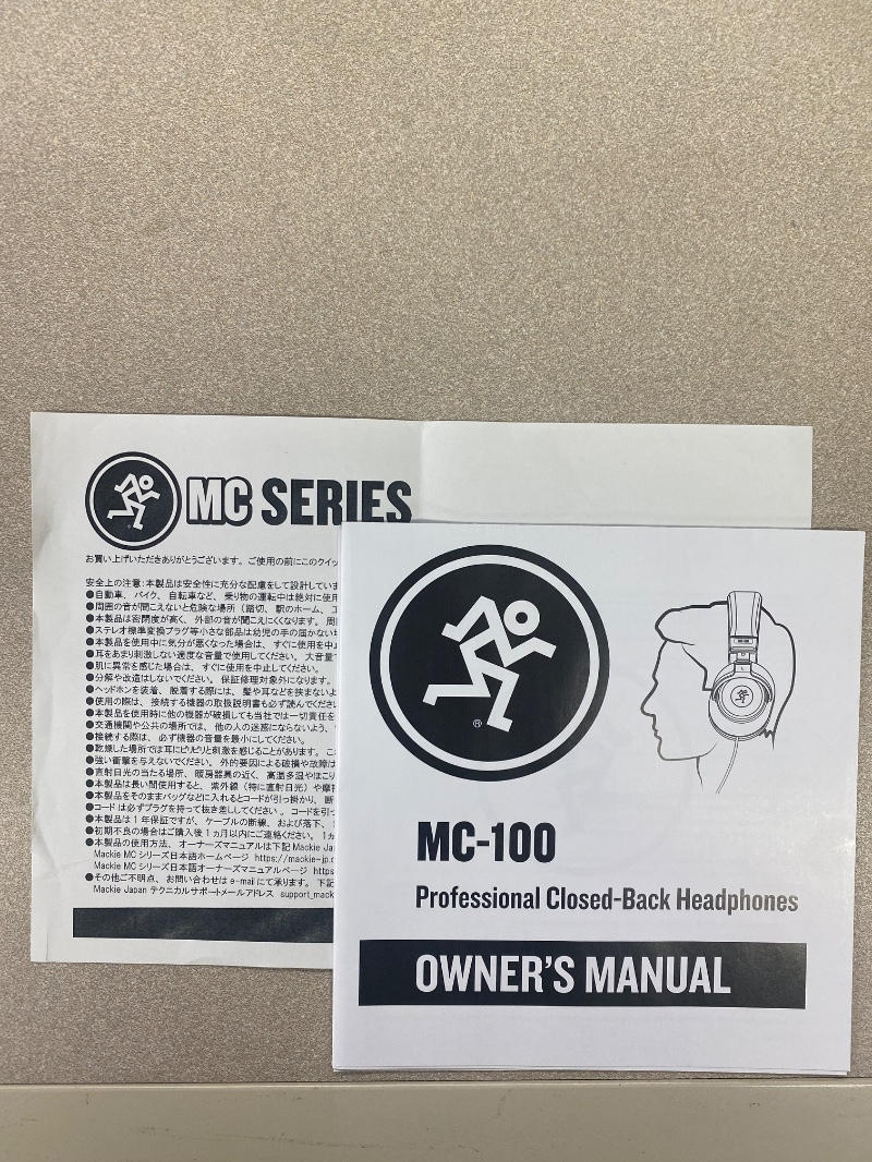MACKIE (マッキー) / MC-100 密閉型モニターヘッドホン D1616