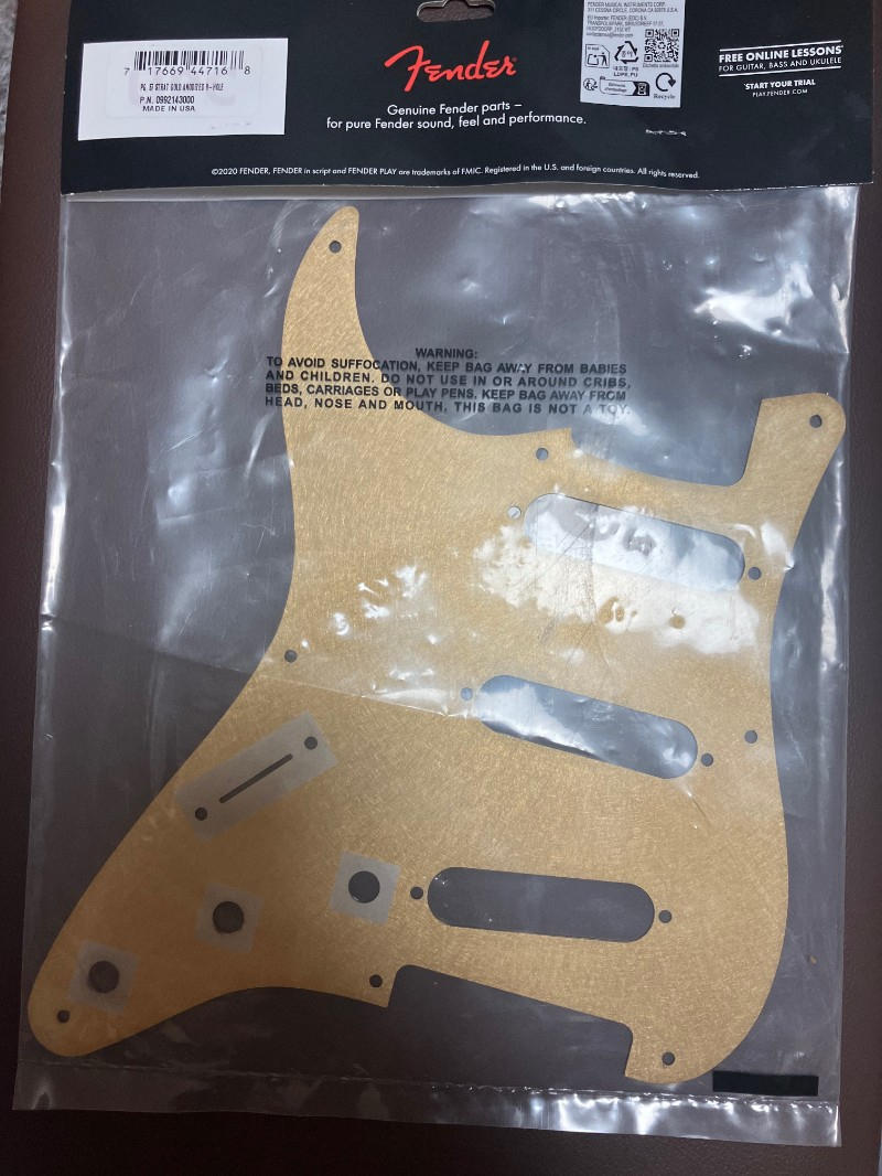 FENDER (フェンダー) / 8-Hole '50s Vintage-Style Stratocaster Pickguard, Gold