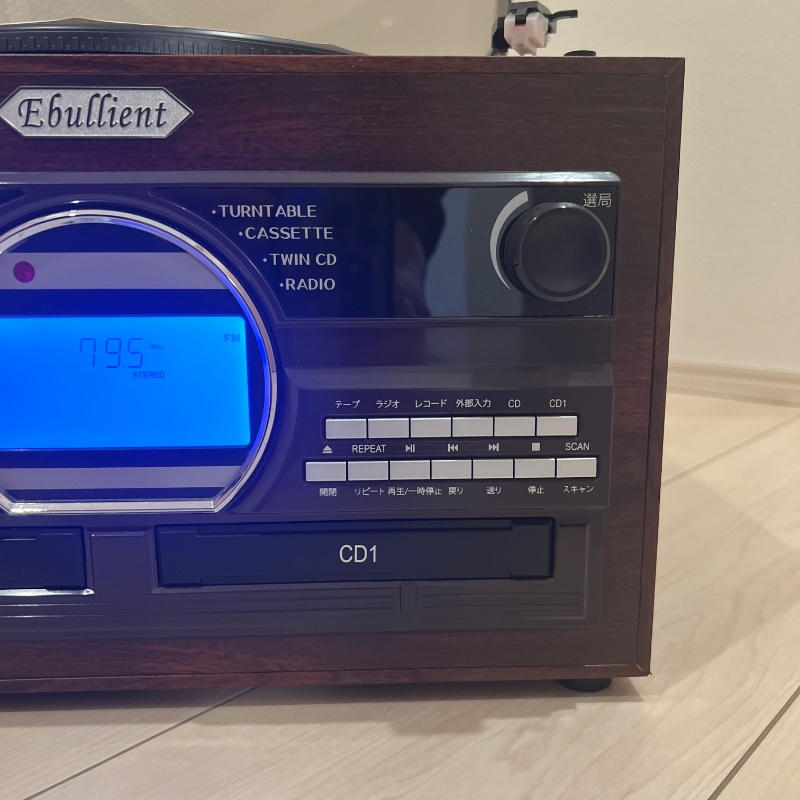 とうしょう / 《極美品》とうしょう マルチプレーヤー TS-6160 レコード カセット CD ラジオ リモコン付 完動品 木目調