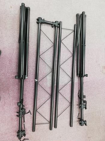 不明 / 照明スタンド トラス 1.5m ×2 付き