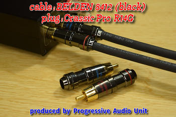 BELDEN (ベルデン) / 8412(BK)＋金メッキプラグ（R14G）/0.45m×2本