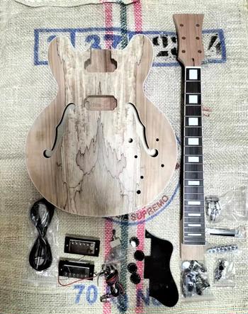 Showman / エレキギター自作キット　セミアコタイプ　スポルテッドメイプルトップ