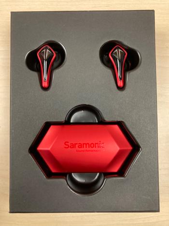 Saramonic (サラモニック) / SR-BH60-R レッド ゲーム用完全ワイヤレスイヤホン 2個セット D0493