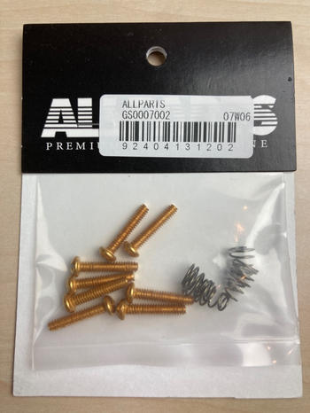 ALLPARTS (オールパーツ) / GS-0007-002 Pack of 8 Gold Single Coil Pickup Screws D1302
